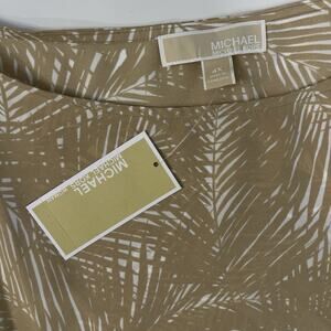 MICHAEL Michael Kors Palm Tie Top Khaki 4X NWT